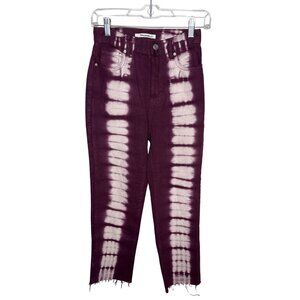 PacSun High Rise Straight Leg Jeans Purple Tie Dye Denim Pants Size 24 XXS